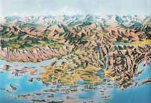Map 1 ) Panoramic relief map, Zadar HinterlandMap, R. Simrak Croatia The Thousand Islands of  the Croatian Adriatic, Croatian National Tourism Office Zagreb, 1995