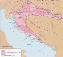 Map 2 ) 1881, Croatian Military Frontier (Vojna Krajina) A Concise Atlas of the Rep. of Croatia  & B&H, Miroslav Krleza Lexicographical Inst., Zagreb, 1993